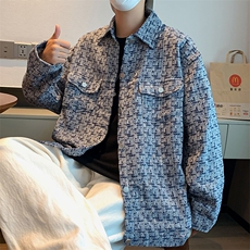2023年男秋季新款长袖夹克外套毛呢千鸟格Z660P65，男装夹克，星座1116-2
