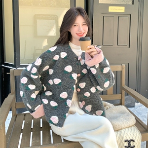新款!现货现货!夹棉立体花朵毛呢外套6905-P215-K328图片