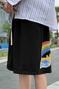 冰丝短裤男士大码宽松休闲五分裤男运动中裤 港风8007-P20图片