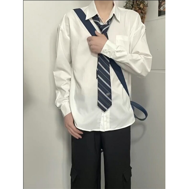 dk制服男打底衫高级感长袖衬衣dk衬衫男潮牌学院风,男装衬衫,星座1007（原301D）