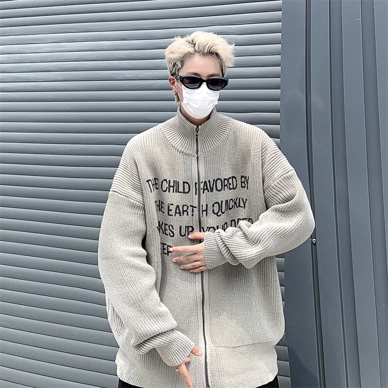 B317P62秋冬男生宽松休闲开衫毛衣外套日系休闲男图片