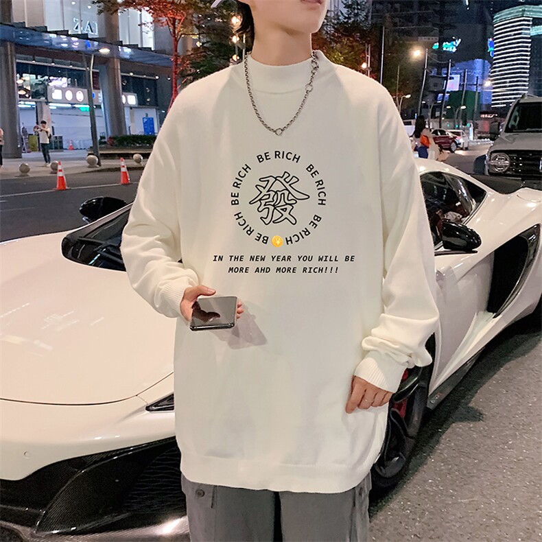 M18163-P45加绒款-P65半高领毛衣男士大码针织衫男毛线衣男,男装针织衫/毛衣,电商A040