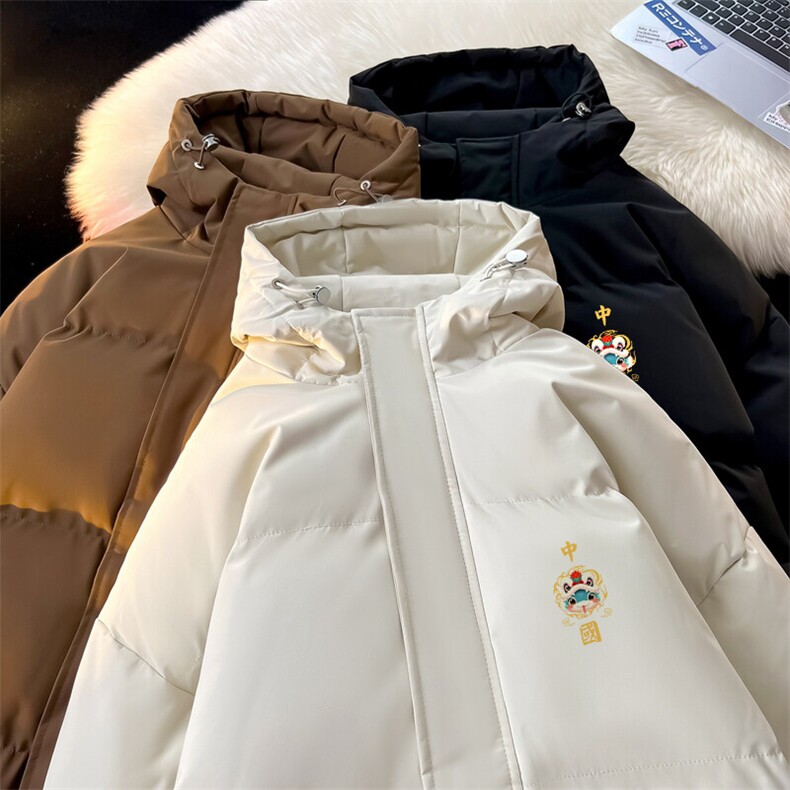 现货抖音得物可供视频三防加厚羽绒连帽棉衣外套面包棉服85558,男装棉衣,电商A486
