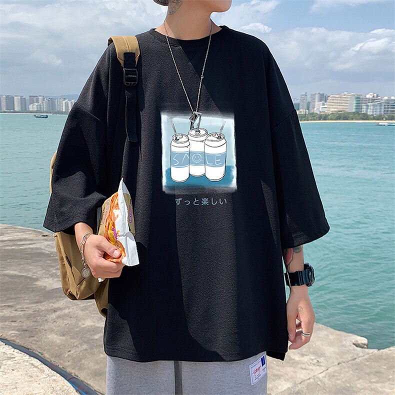 Q11148-P30春夏季七分袖t恤男大码五分袖男短袖中袖,男装T恤,电商A040