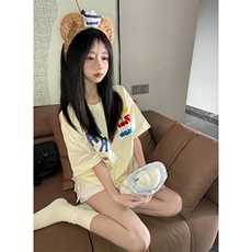 万针全刺绣工艺抖音得物高品质260克重磅纯棉双纱美式高街短袖T恤，男装T恤，电商A486
