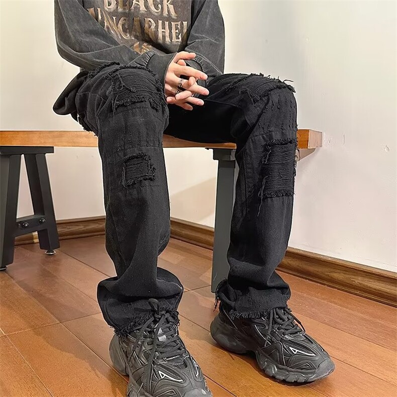 牛仔裤男秋季潮大码休闲裤子高街N397P43,男装牛仔裤,星座1116-2