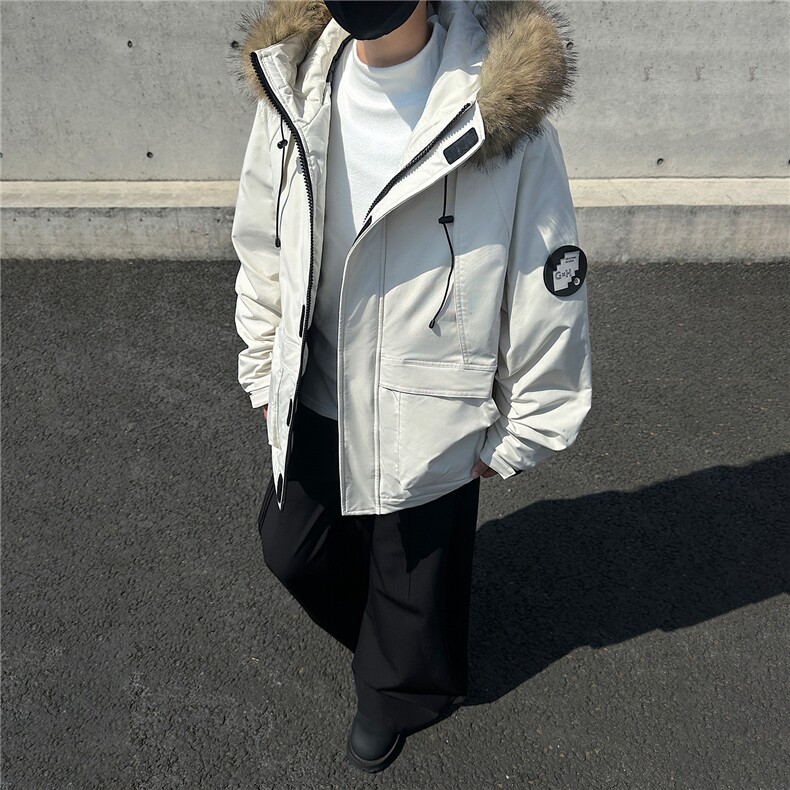 座山雕派克棉服男女同款貉子毛加厚外套GS65003,男装棉衣,星座1206（原A206）