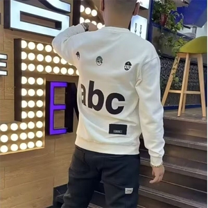 秋季新款卫衣男潮牌时尚数字印花加绒上衣百搭休闲套头打底衫男装图片
