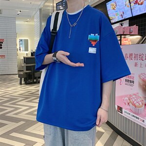 2025夏季 港风休闲印花oversize宽松T恤 B266-DX11-P30图片