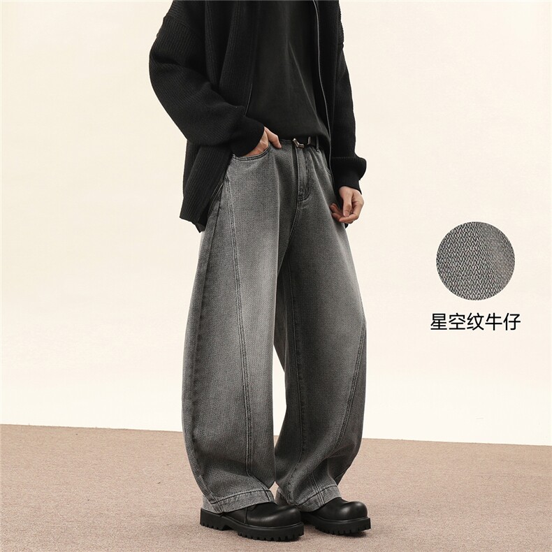C315-WD912现货开春星空纹拼接软牛仔弯刀牛仔裤(P55X79)6,男装牛仔裤,电商C315