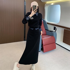 女秋季新款御姐气质拼接卫衣半身裙两件套，女装套装/套裙，江南