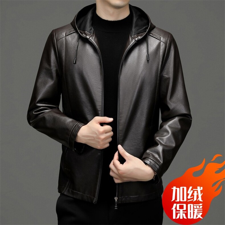 秋冬皮衣男外套休闲青年时尚帅气百搭上衣HD2226-P155加绒P165,男装皮衣,星座1105-3
