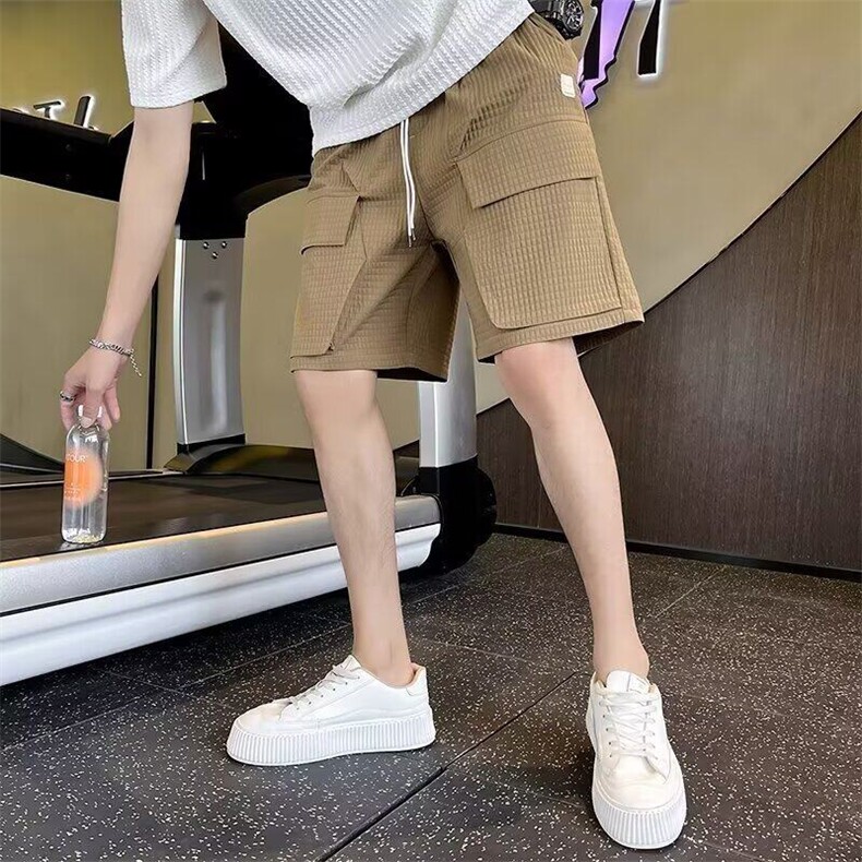 大口袋工装短裤男士夏季薄款宽松直筒五分裤潮流百搭高级感中裤子,男装休闲裤,星座506A