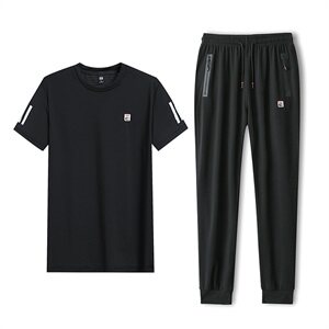 男夏装大码休闲运动套装冰丝网眼 5032-1_L-4XLP100 5XL-9XLP110图片