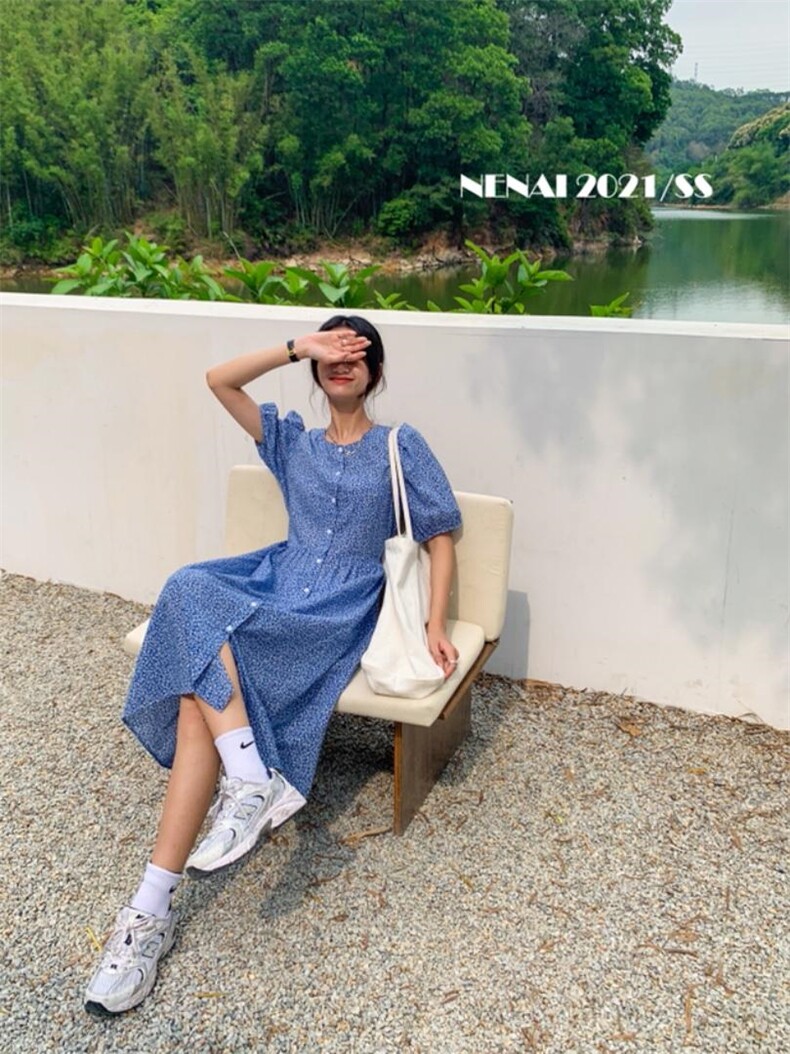 碎花连衣裙，女装连衣裙，里奈(1F)