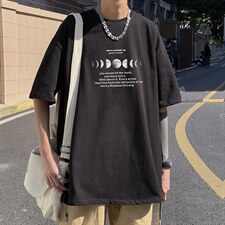 DX17135-P20 纯棉短袖t恤男大码半袖打底衫宽松体恤衫 港风图片