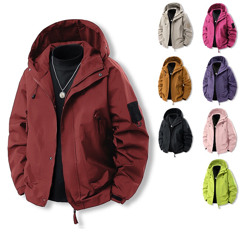 2025秋季新款直播品质休闲夹克冲锋衣防风衣连帽外套J90-P35，男装风衣，星座1402-2