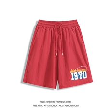 抖音品质夏季新款美式印花冰丝宽松五分裤B315-K25546-特p20控39，男装休闲裤，电商B315