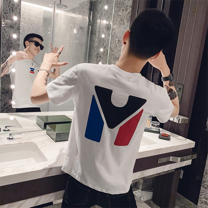 M34夏季短袖t恤男韩版修身网红潮牌半袖衣服社会精神小伙，男装T恤，星座102A（原电商D309-1）