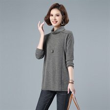 2021春秋新款打底加绒高领保暖3119，女装卫衣/绒衫，秋牧寒烟