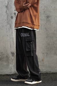 22秋 新款高端方格灯芯绒休闲宽松港风工装休闲裤 B266-X825-P60图片