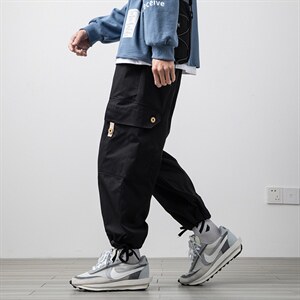2021春季新日系白墙大码男工装大口袋束脚九分裤休闲裤K2855-P45图片