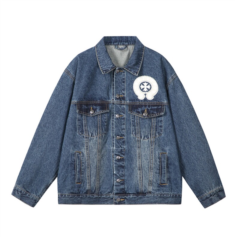 水洗牛仔外套男款春美式痞帅上衣服宽松休闲工装夹克JK1320-P128,男装工装外套,星座1103-3