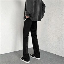 2022春装高街暗黑风休闲喇叭裤子男女同款拉链直筒裤LK22005-P50，男装休闲裤，电商B221