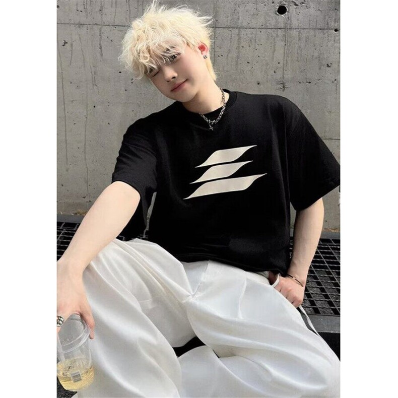 美式潮牌短袖T恤男女夏季新款重磅纯棉宽松wassup上衣TE408,男装T恤,星座1116A（原606A-3）