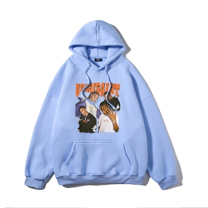 白底 23新款秋冬时尚卡通印花潮流百搭宽松连帽卫衣W235P35控48图片