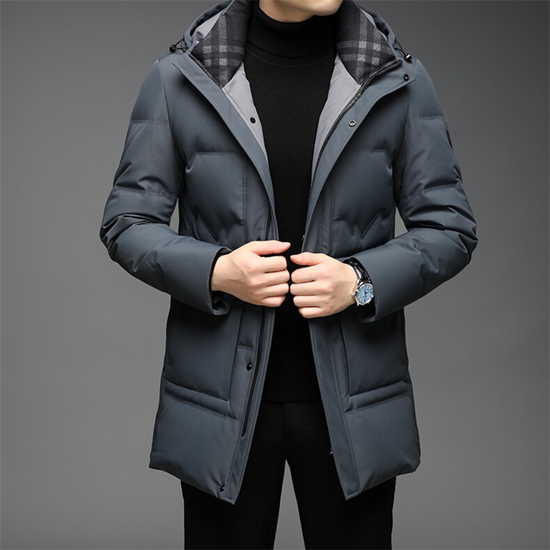 冬季新款羽绒服中长款外套中年爸爸装保暖连帽外套QLMF8236-P310