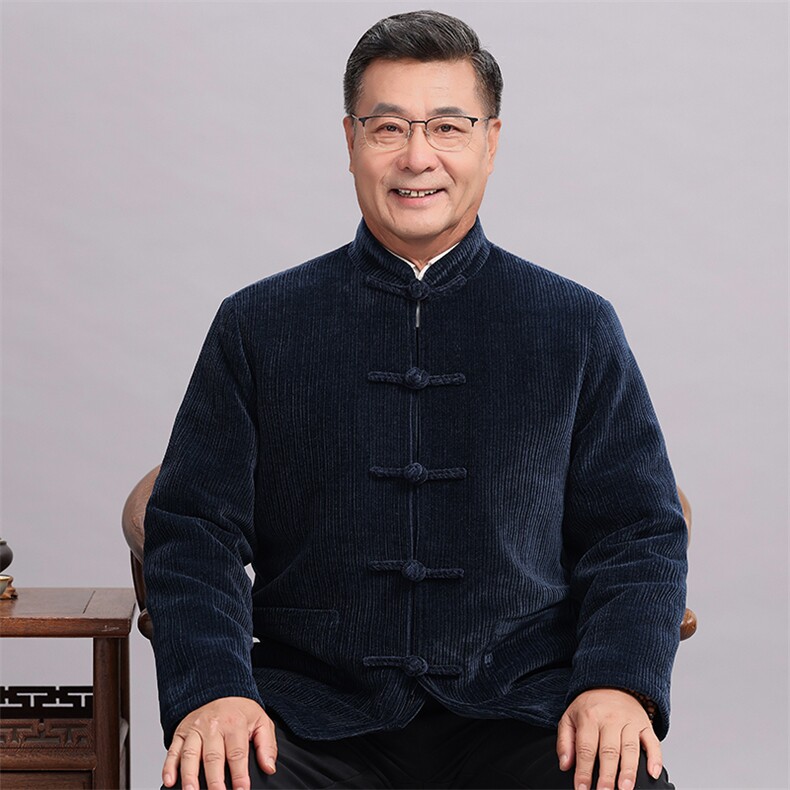 风唐装中老年90绒羽绒服复古盘扣羽绒服外套中式爸爸男装,男装羽绒服,钱塘723