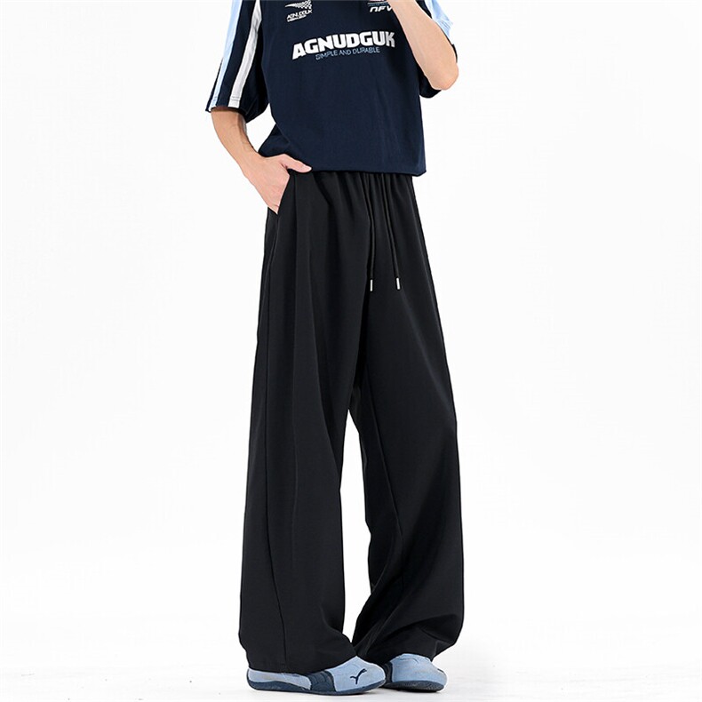 休闲裤男夏季新款冰丝凉感阔腿长裤K019-P28，男装休闲裤，星座214-3