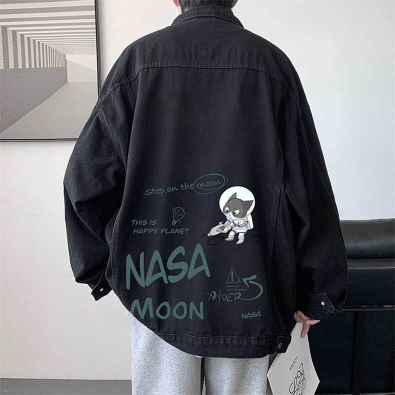 NASA联名同款牛仔夹克男大码牛仔外套男茄克NJ77187-P60,男装夹克,电商A040