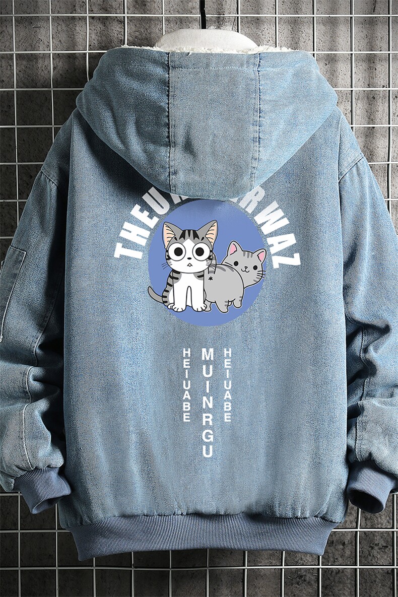 NM53160-P140牛仔外套男大码加厚加绒衣男羊羔毛服男网格,男装棉衣,电商A040A