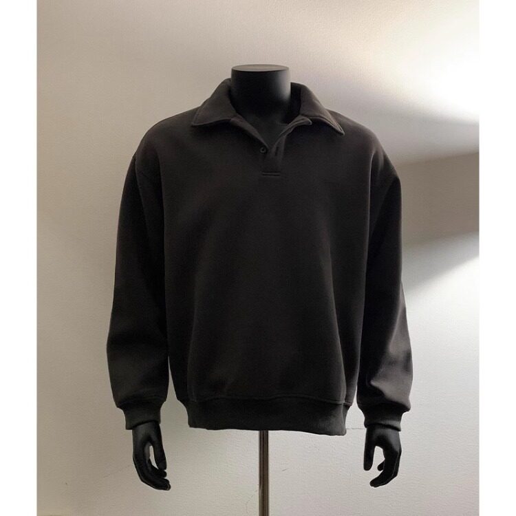 重磅廓形卫衣长袖polo衫翻领内搭打底衫POL0001P50,男装卫衣,星座908