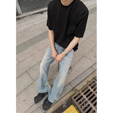 美式复古cleanfit口袋解构boxy宽版型重磅T袖男ins半袖TX1429，男装Polo衫，星座1116A（原606A-3）
