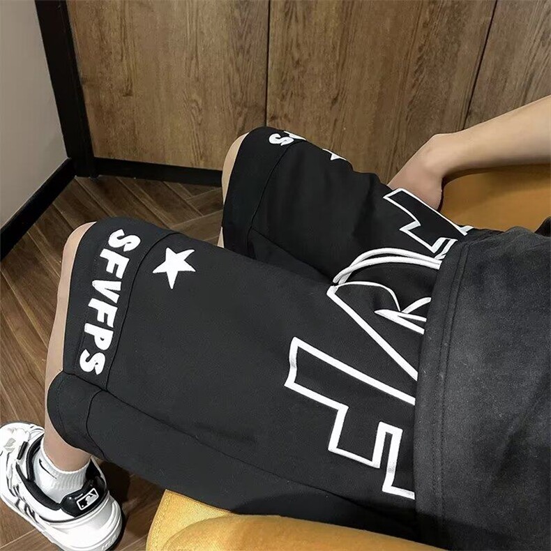 美式休闲短裤男夏季薄款日系潮牌五分中裤宽松子KK219-P35,男装牛仔裤,星座911-3