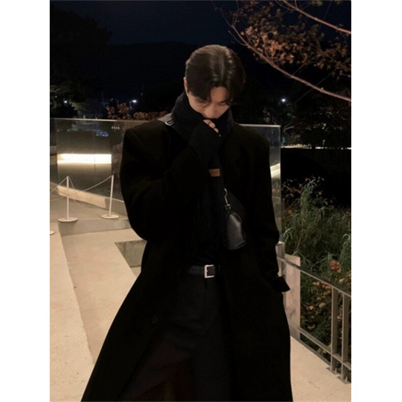 706-2-C1996-P100特P现货冬季韩版毛呢大衣男士过膝风衣外套，男装风衣，星座706-2