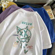 人气款中性风短袖t恤男学生纯棉宽松半袖416B-1-DT213-P25限39，男装T恤，星座416B-1