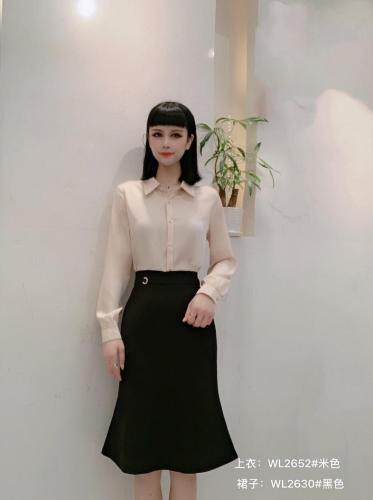 2021秋季新款纯色长袖小衫修身显瘦气质大量现货供应，其它，婉伦