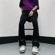 夏季美式高街破洞铆钉牛仔裤货号K750P60，男装牛仔裤，电商A063