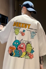 抖音供货、260克~200克现货宽松短袖T恤D223A-T23145-P25，男装T恤，电商019-1