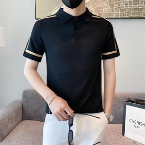 潮流短袖ins潮百搭简约夏季2023POLO衫原宿日系男TS312图片