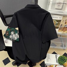 1港风短袖衬衫情侣大码M-5XL中性风网红短袖衬衫男DCS7743P42控68，男装T恤，星座226-2