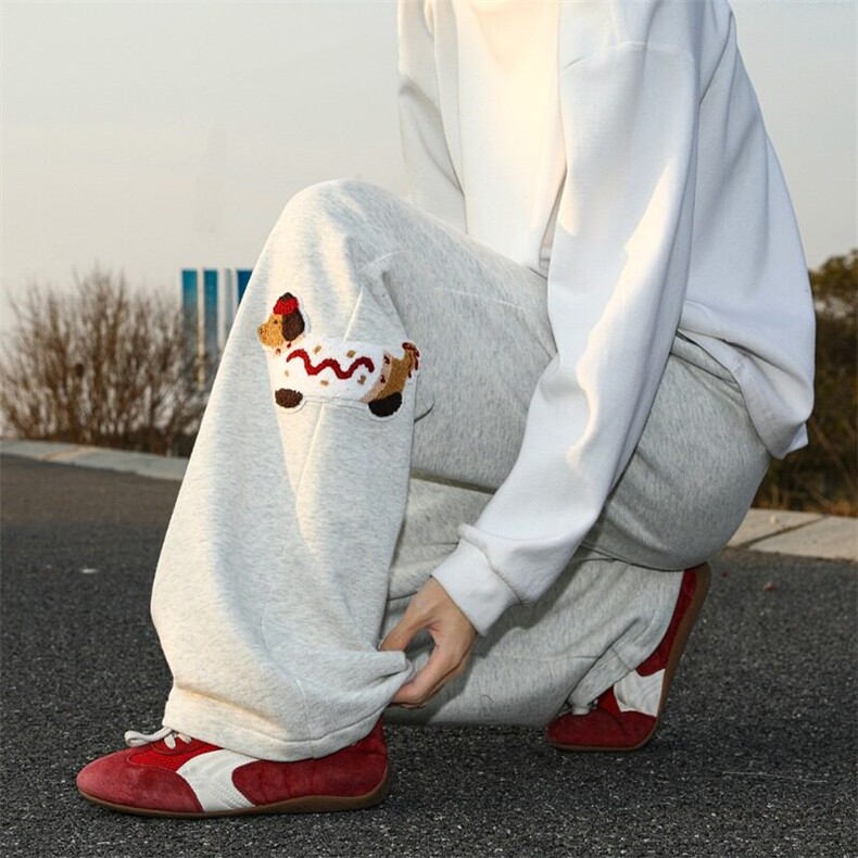 美式重磅腊肠狗卫裤男女2025春季新款设计感拼接休闲裤宽松阔腿裤,男装休闲裤,星座506A