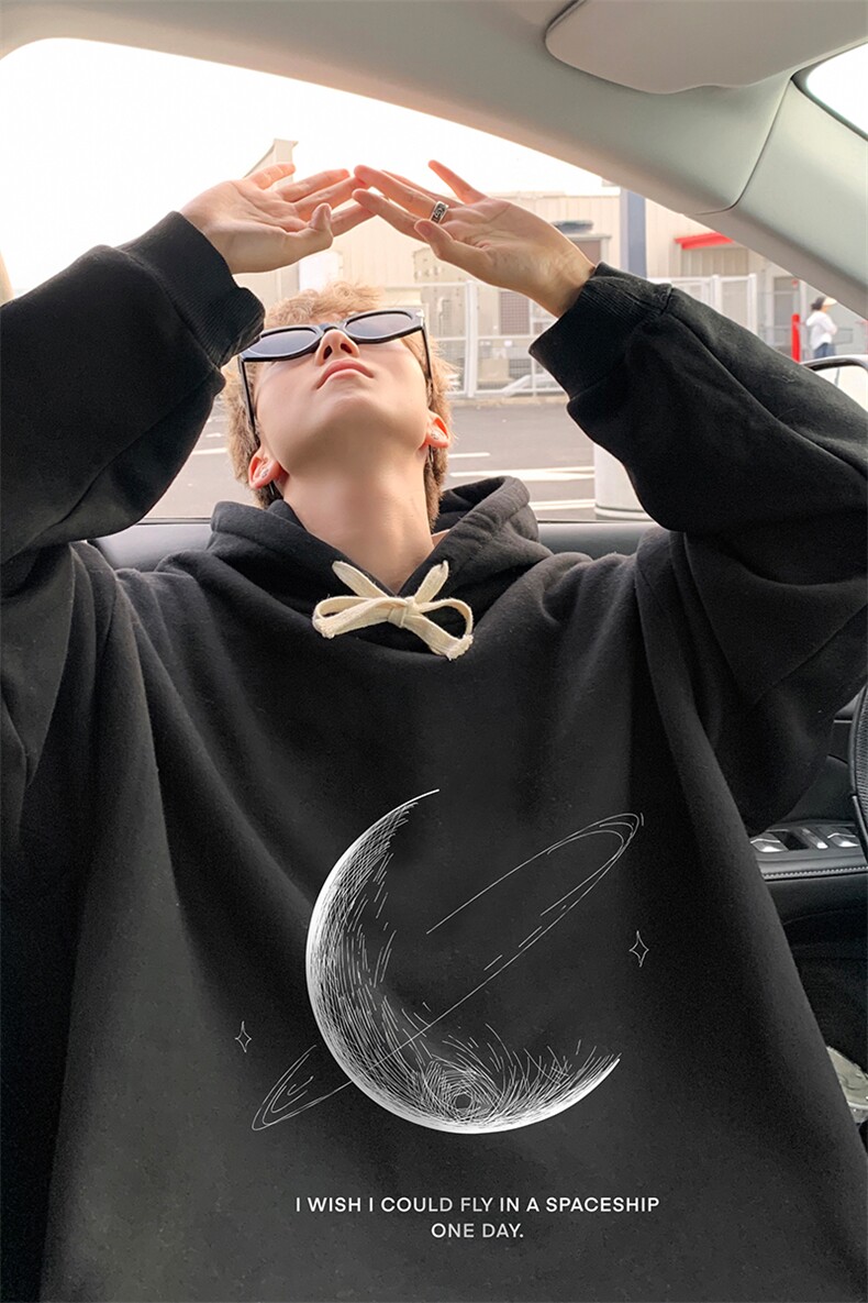 wassuphappy连帽卫衣男春秋季潮牌宽松大码上衣服青少年休闲外套,男装卫衣,电商A040