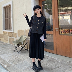 数据好【大量】26年新款小香风马甲连衣裙套装6717-P155K218，女装套装/套裙，2D112