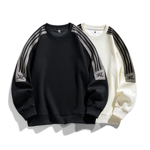 2XL-9XL大码胖男生时尚休闲圆领个性拼接卫衣男 89图片