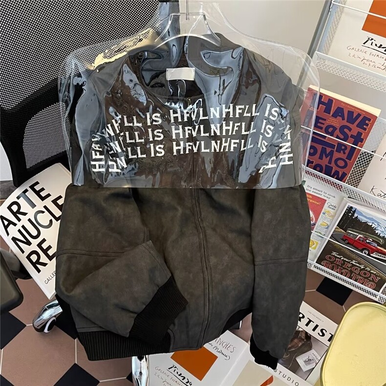 棒球服外套男2026秋季新款美式高街字母皮衣痞帅夹克W679-P75,男装夹克,星座1001-1